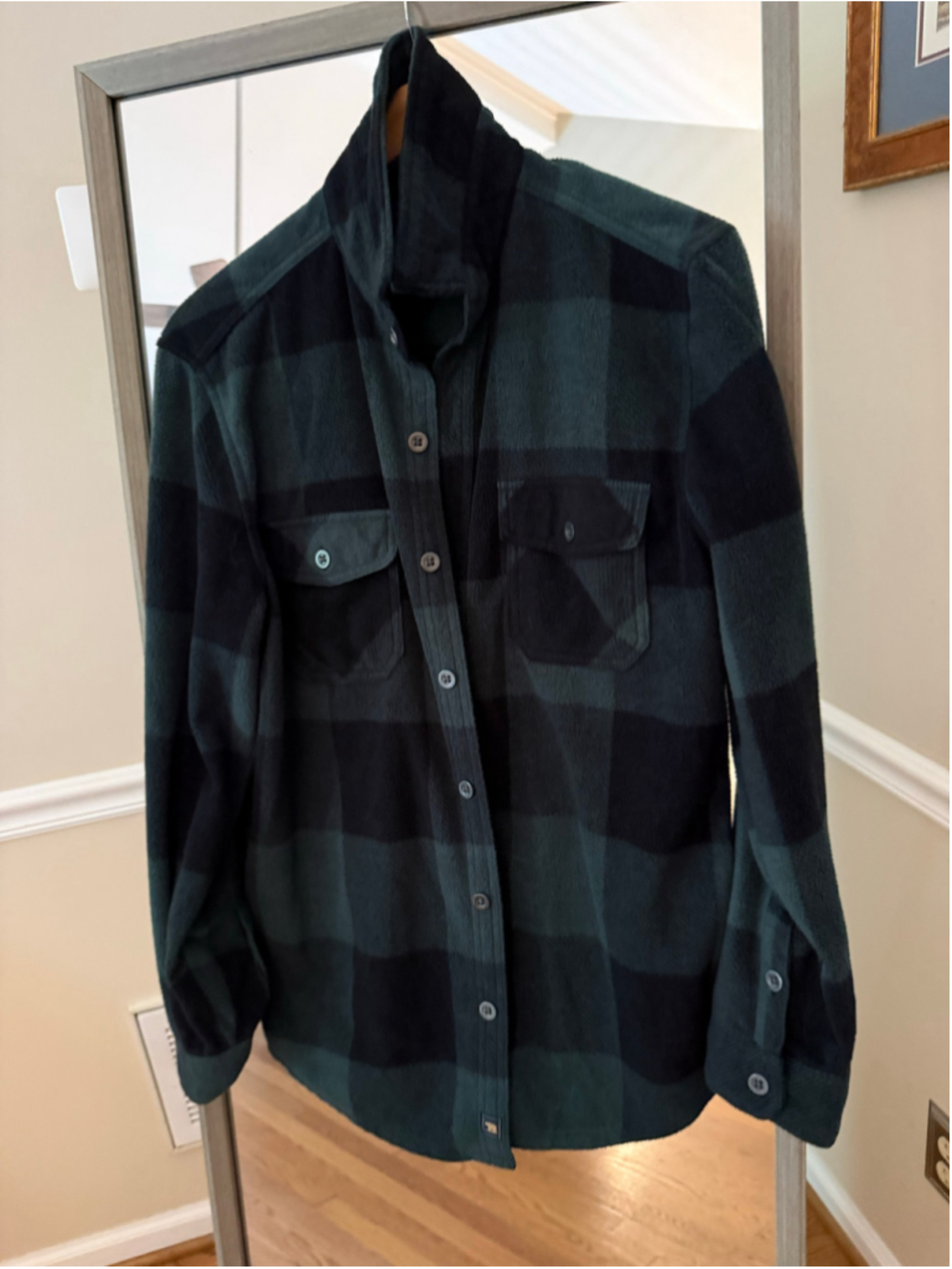 Men's Freedom Foundry Plaid Fleece Shirt Medium Green Black